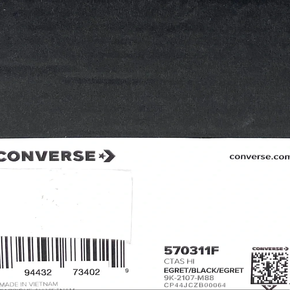 💖MEGA SALE💖Converse Chuck Taylor AS Shoes Women’s High Egret Black  570311F - Picture 8 of 9